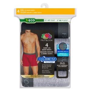 Fruit of the Loom Men's CoolZone Fly Black and Gray Trunk Briefs, 4-Pack, XL